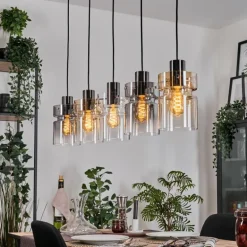 Hasvik Suspension, Suspension Noir, 5 lumières