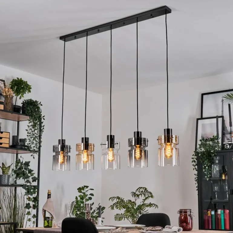 Hasvik Suspension, Suspension Noir, 5 lumières