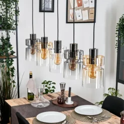 Hasvik Suspension, Suspension Noir, 5 lumières