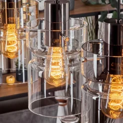 Hasvik Suspension, Suspension Chrome, Noir, 3 lumières