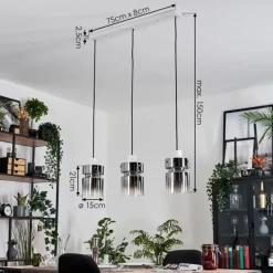 Hasvik Suspension, Suspension Blanc, 3 lumières