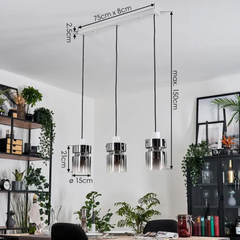 Hasvik Suspension, Suspension Blanc, 3 lumières