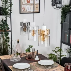 Hasvik Suspension, Suspension Blanc, 3 lumières