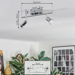 Ilaro Plafonnier, Spot de plafond Chrome, 2 lumières