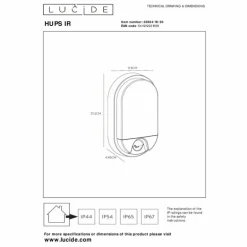 IR Lampe murale d´extérieur Luminaires Lucide LED Noir, 1 lumière, Détecteur de mouvement