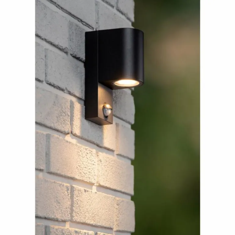 IR Lampe murale d´extérieur Luminaires Lucide Noir, 1 lumière, Détecteur de mouvement