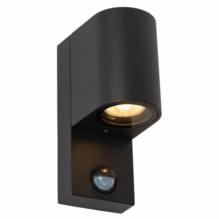 IR Lampe murale d´extérieur Luminaires Lucide Noir, 1 lumière, Détecteur de mouvement