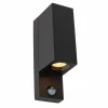 IR Lampe murale d´extérieur Luminaires Lucide Noir, 2 lumières, Détecteur de mouvement