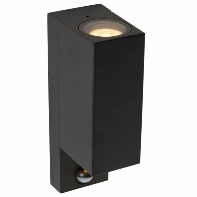 IR Lampe murale d´extérieur Luminaires Lucide Noir, 2 lumières, Détecteur de mouvement
