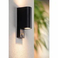 IR Lampe murale d´extérieur Luminaires Lucide Noir, 2 lumières, Détecteur de mouvement