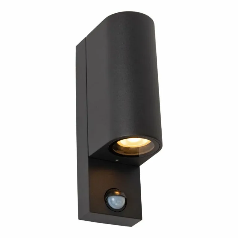 IR Lampe murale d´extérieur Luminaires Lucide Noir, 2 lumières, Détecteur de mouvement