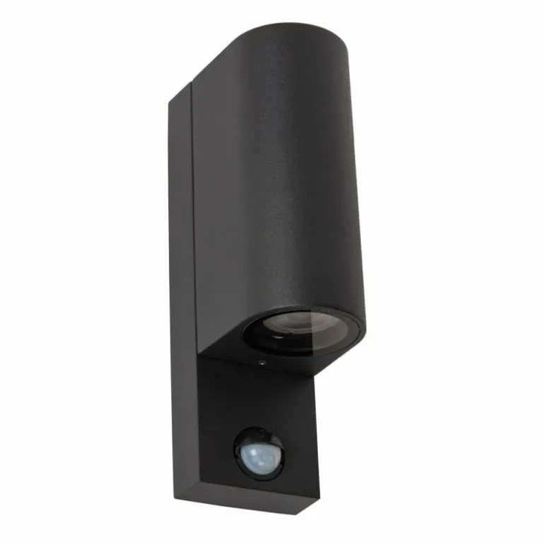 IR Lampe murale d´extérieur Luminaires Lucide Noir, 2 lumières, Détecteur de mouvement