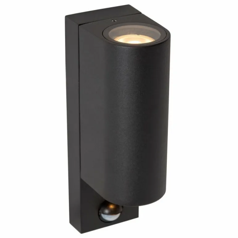IR Lampe murale d´extérieur Luminaires Lucide Noir, 2 lumières, Détecteur de mouvement