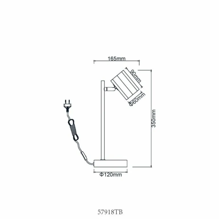James Lampe à poser Luminaires Globo Lighting Noir, 1 lumière