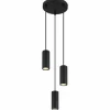 James Suspension Luminaires Globo Lighting Noir, 3 lumières