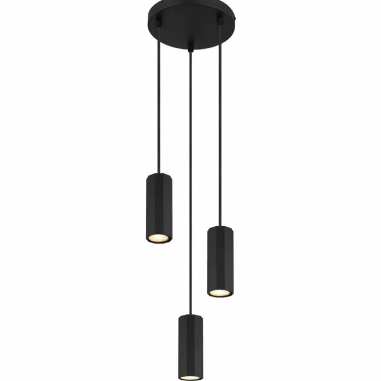 James Suspension Luminaires Globo Lighting Noir, 3 lumières