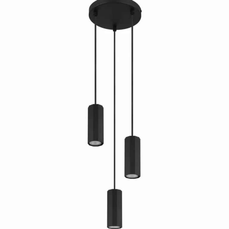 James Suspension Luminaires Globo Lighting Noir, 3 lumières