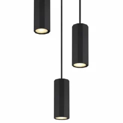 James Suspension Luminaires Globo Lighting Noir, 3 lumières