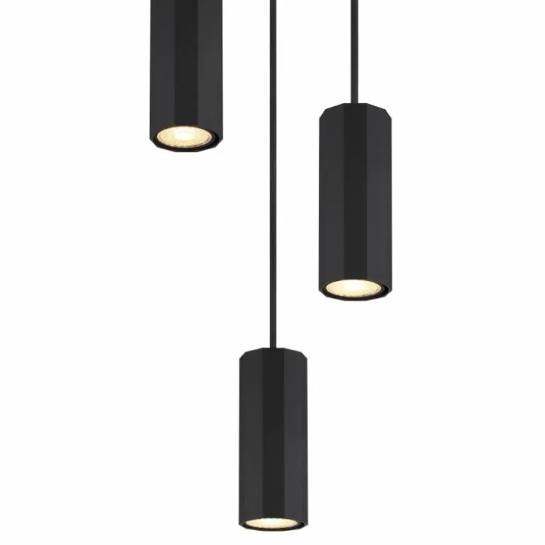 James Suspension Luminaires Globo Lighting Noir, 3 lumières