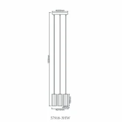 James Suspension Luminaires Globo Lighting Blanc, 3 lumières