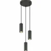 James Suspension Luminaires Globo Lighting Gris, 3 lumières