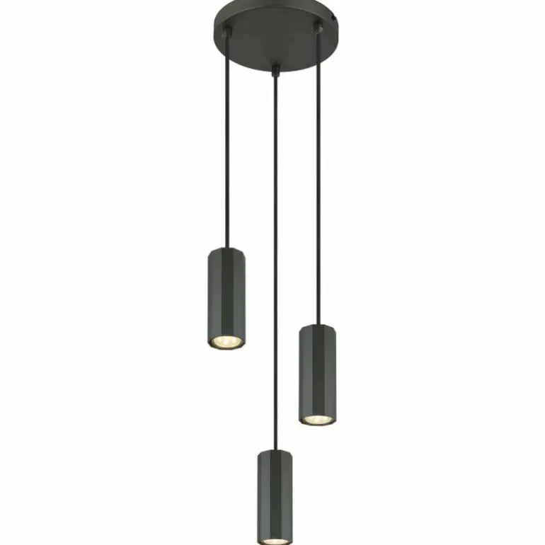 James Suspension Luminaires Globo Lighting Gris, 3 lumières