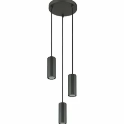 James Suspension Luminaires Globo Lighting Gris, 3 lumières