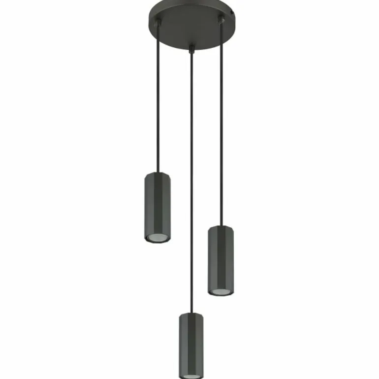 James Suspension Luminaires Globo Lighting Gris, 3 lumières