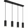 James Suspension Luminaires Globo Lighting Noir, 4 lumières