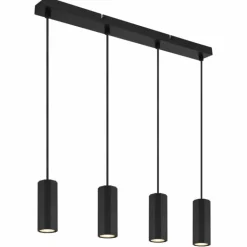 James Suspension Luminaires Globo Lighting Noir, 4 lumières