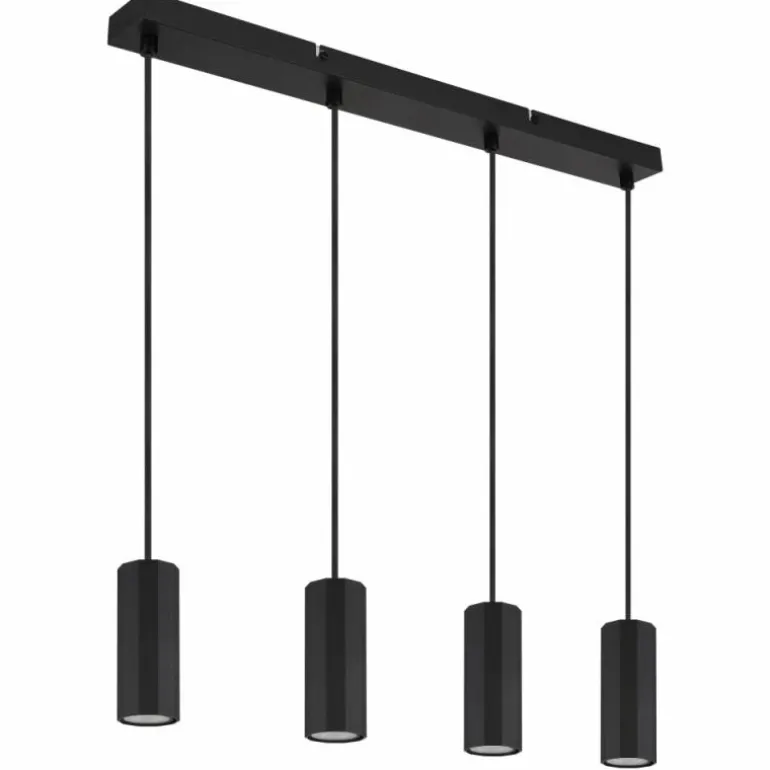 James Suspension Luminaires Globo Lighting Noir, 4 lumières