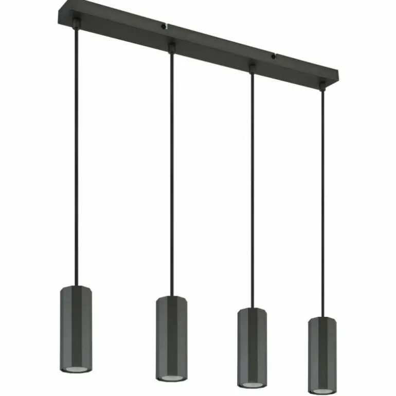 James Suspension Luminaires Globo Lighting Gris, 4 lumières