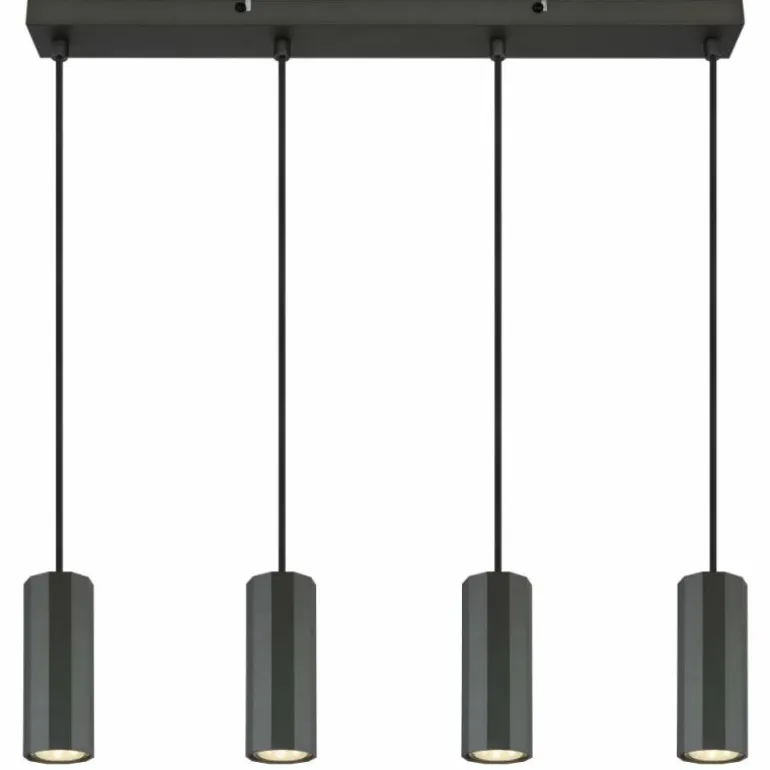 James Suspension Luminaires Globo Lighting Gris, 4 lumières