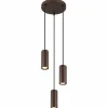 James Suspension Luminaires Globo Lighting Bronze, 3 lumières