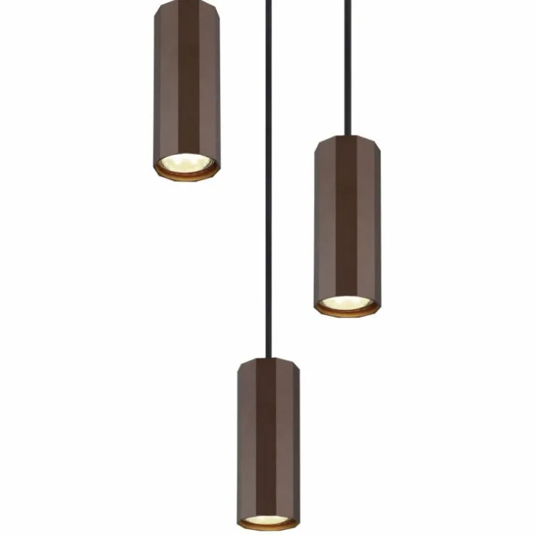 James Suspension Luminaires Globo Lighting Bronze, 3 lumières