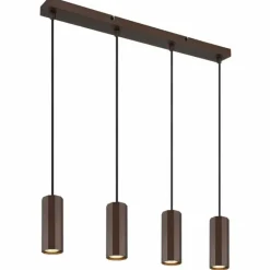 James Suspension Luminaires Globo Lighting Bronze, 4 lumières