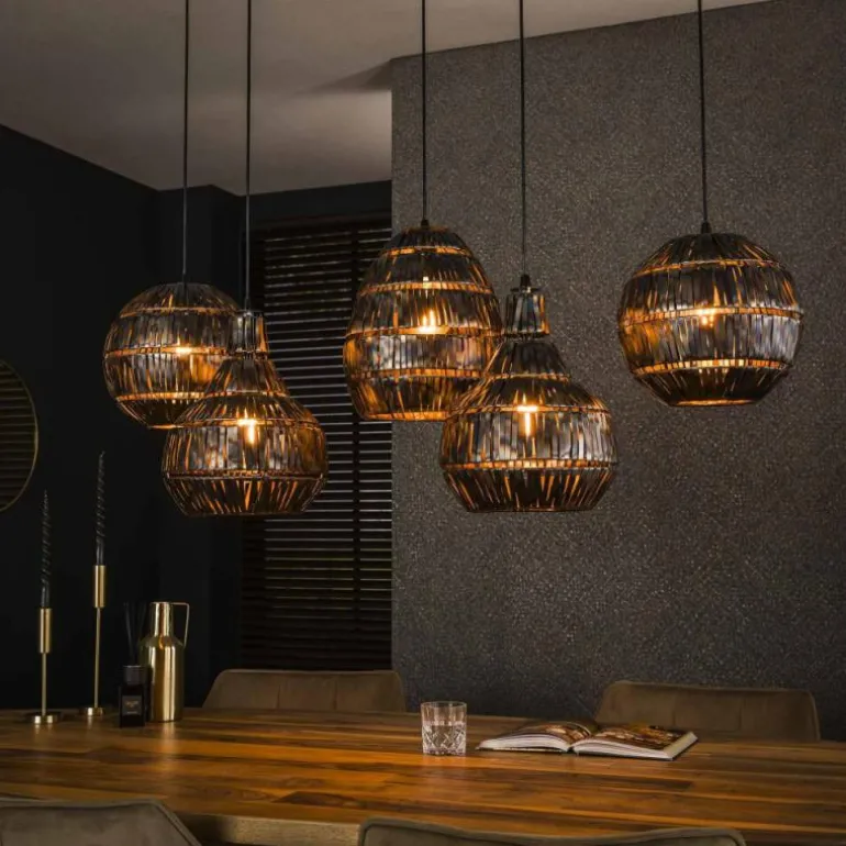 Jamprestes Suspension Brun, Noir, 5 lumières