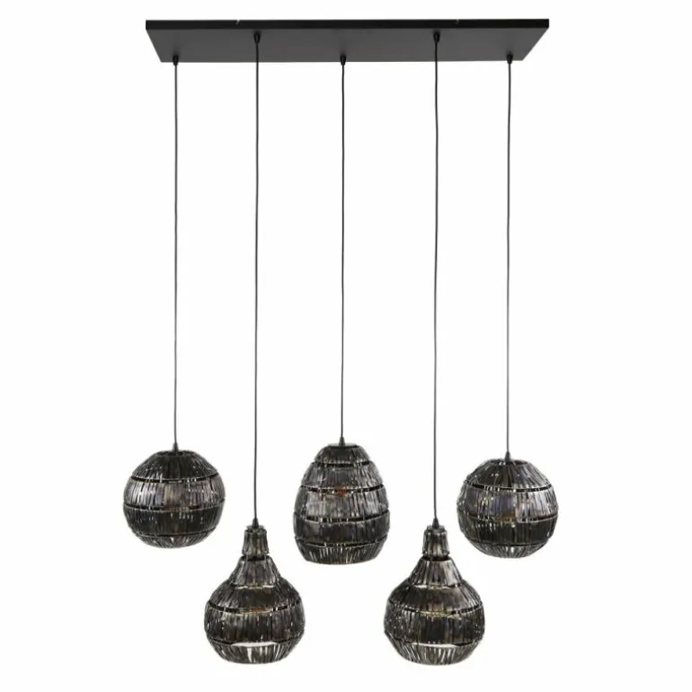 Jamprestes Suspension Brun, Noir, 5 lumières