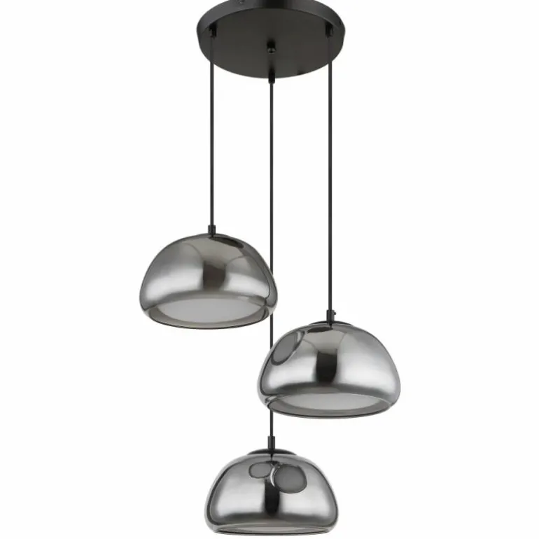 Jella Suspension Luminaires Globo Lighting Noir, 3 lumières