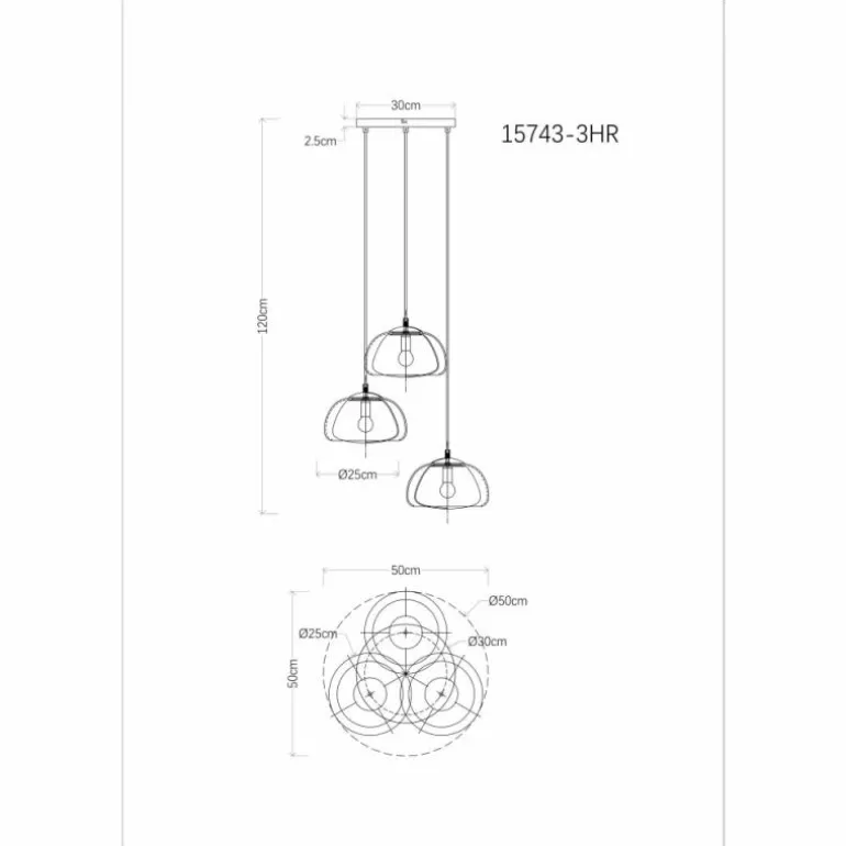 Jella Suspension Luminaires Globo Lighting Noir, 3 lumières