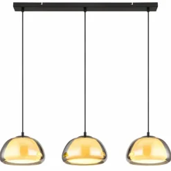Jella Suspension Luminaires Globo Lighting Noir, 3 lumières