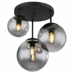 JOEL Plafonnier Luminaires Globo Lighting Noir, 3 lumières
