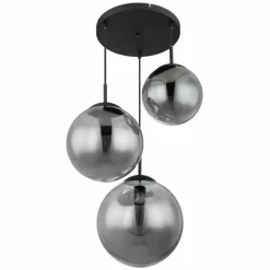 JOEL Suspension Luminaires Globo Lighting Noir, 3 lumières