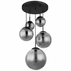 JOEL Suspension Luminaires Globo Lighting Noir, 5 lumières