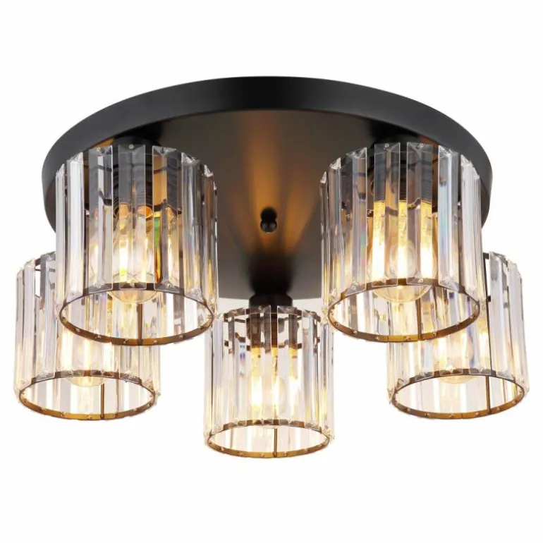 Jordana Plafonnier Luminaires Globo Lighting Noir, 5 lumières