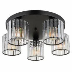 Jordana Plafonnier Luminaires Globo Lighting Noir, 5 lumières