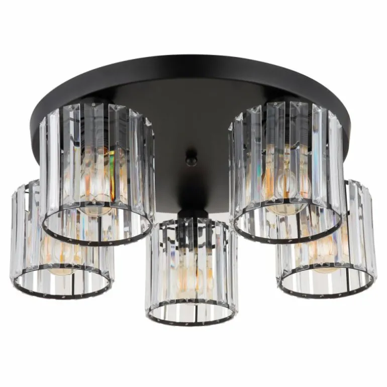 Jordana Plafonnier Luminaires Globo Lighting Noir, 5 lumières