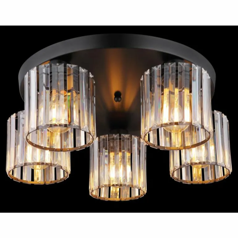 Jordana Plafonnier Luminaires Globo Lighting Noir, 5 lumières