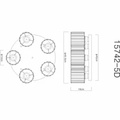 Jordana Plafonnier Luminaires Globo Lighting Noir, 5 lumières
