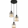 Jordana Suspension Luminaires Globo Lighting Noir, 3 lumières